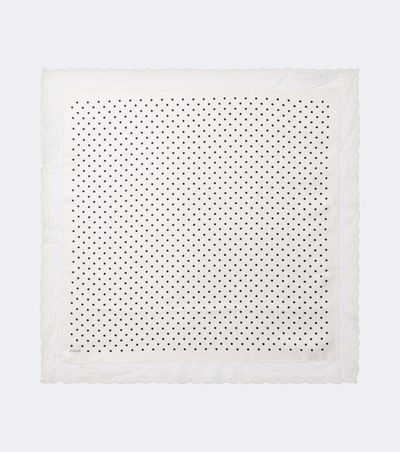 Posse Posse Junia polka-dot lace-trimmed silk scarf