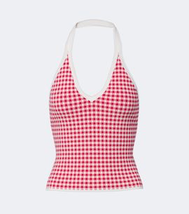 Posse Posse Micah gingham halterneck top