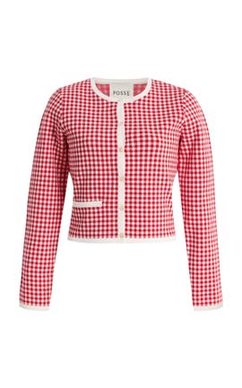 Posse Posse Micah Gingham Knit Cardigan