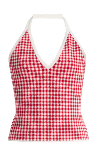 Posse Posse Micah Gingham Knit Halter Top