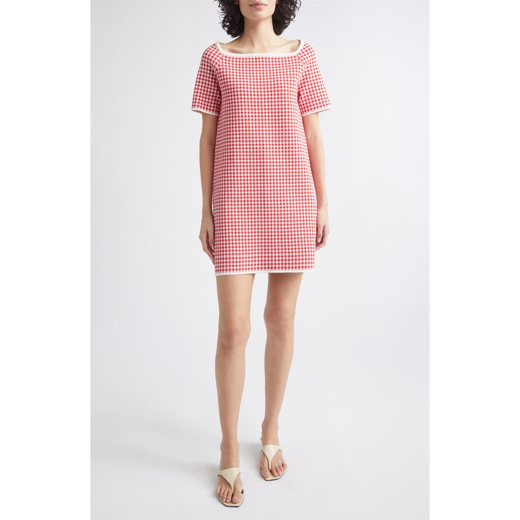 POSSE POSSE Micah Gingham Stretch Knit Minidress