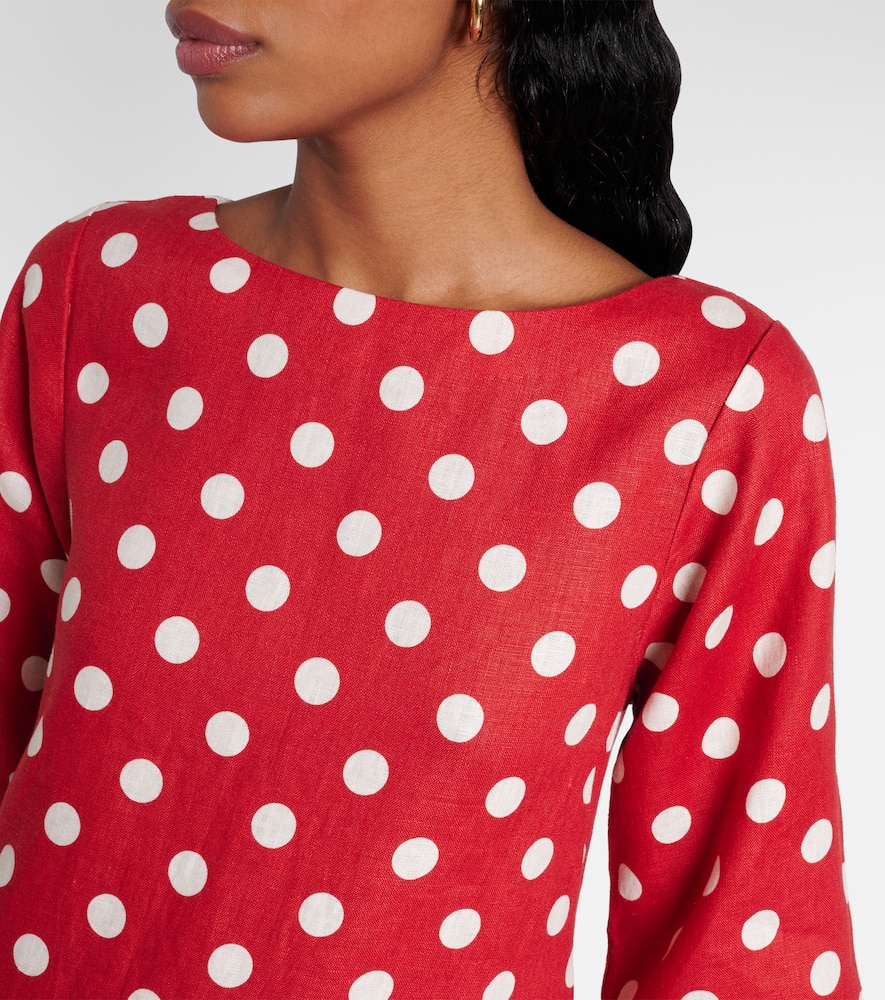 Posse - Nina polka-dot linen minidress