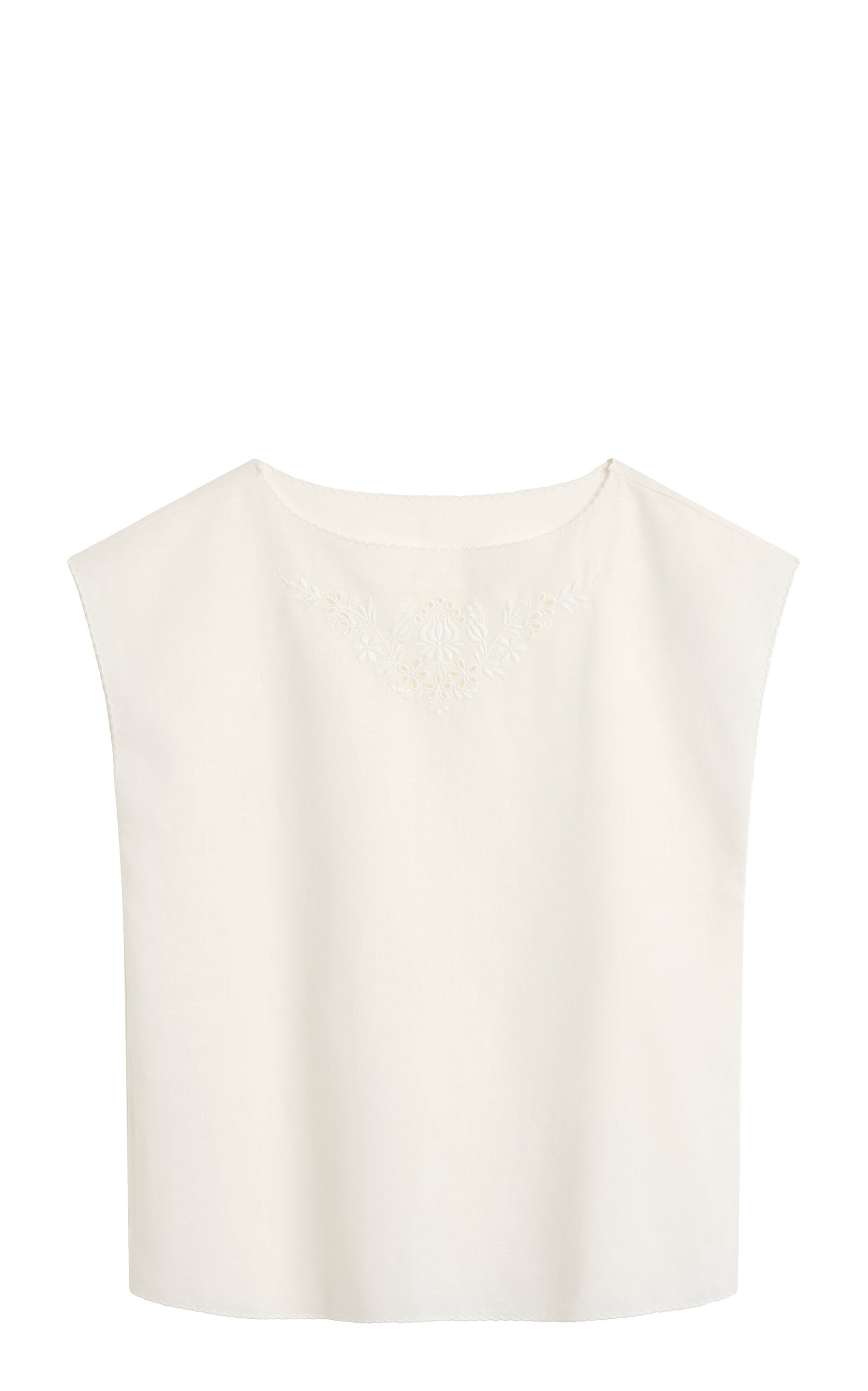 Posse Posse Odette Embroidered RamieCotton Top