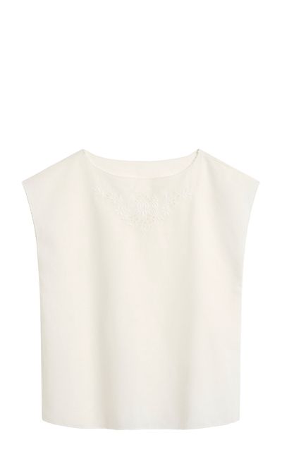 Posse Posse Odette Embroidered RamieCotton Top