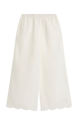 Posse Posse Odette MidRise WideLeg ScallopedHem RamieCotton Pants