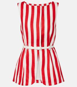 Posse Posse Pamela belted striped linen vest