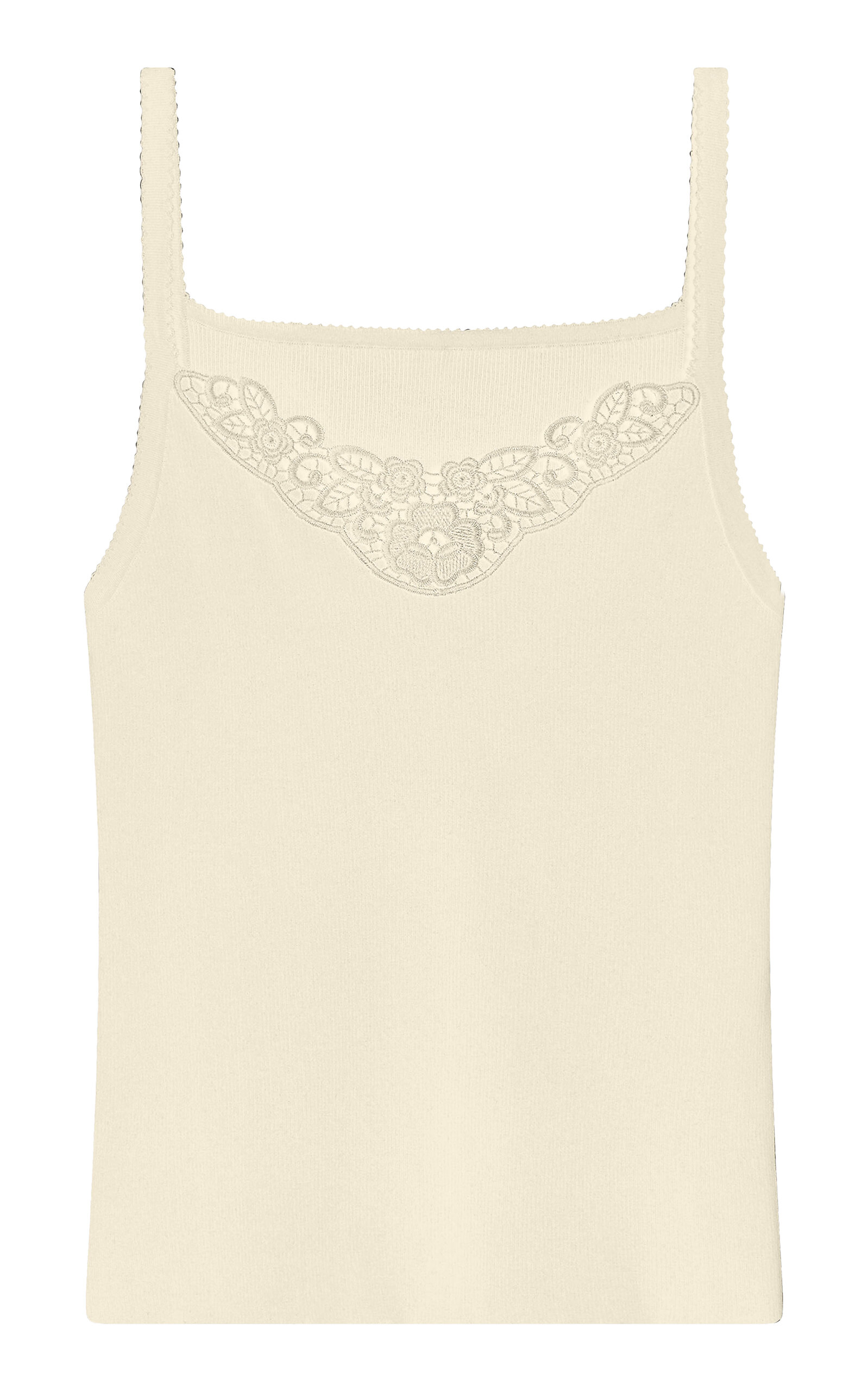 Posse Posse Posy LaceTrimmed Cotton Tank Top