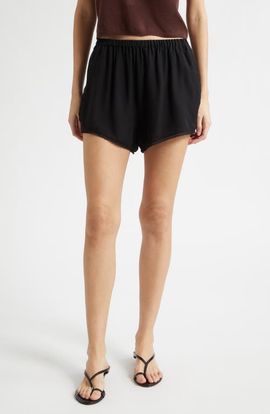 POSSE POSSE Priscilla Lace Trim Silk Shorts