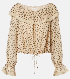 Posse Posse Priscilla leopard-print silk blouse