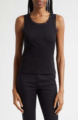 POSSE POSSE Roberta Lace Trim Cotton Tank
