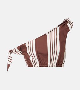 Posse Posse Rosie asymmetric striped cotton crop top