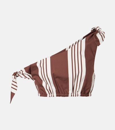 Posse Posse Rosie asymmetric striped cotton crop top
