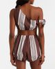 Posse Posse Rosie asymmetric striped cotton crop top - 4