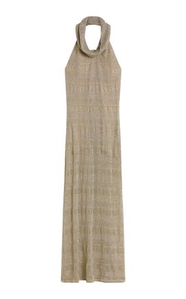 Posse Posse Sass Metallic Halter Top Maxi Dress