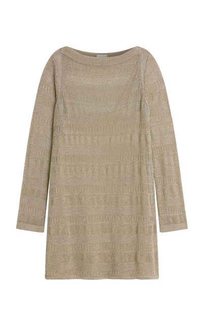Posse Posse Sass Metallic Knit Long Sleeve Mini Dress