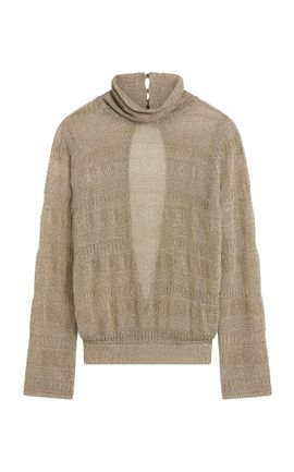 Posse Posse Sass Metallic Knit Turtleneck Top