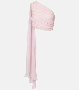 Posse Posse Solene gathered scarf-detail mesh top