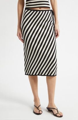 POSSE POSSE Stripe Pima Cotton Sweater Skirt