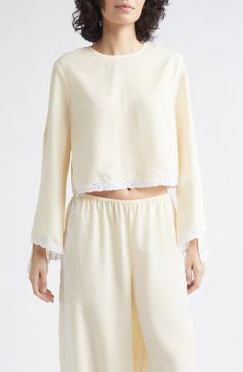 POSSE POSSE Tabitha Lace-Trimmed Tencel Top
