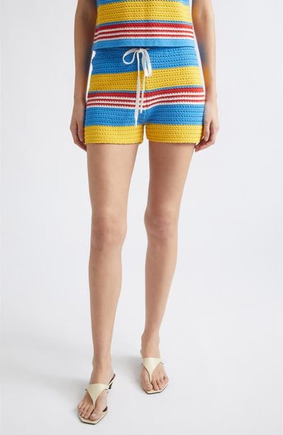 POSSE POSSE Tammy Striped Cotton Knit Shorts