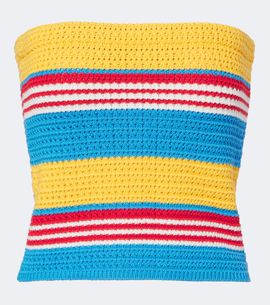 Posse Posse Tammy striped cotton strapless top