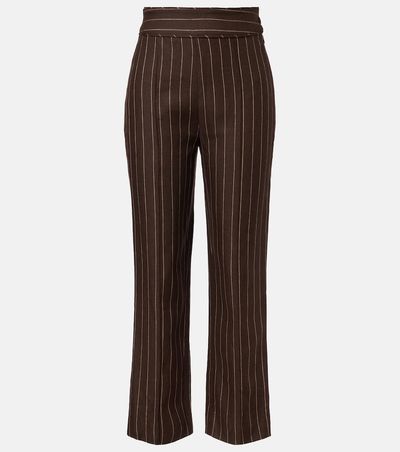 Posse Posse Thea pinstripe high-rise linen pants