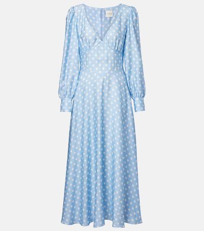 Posse Posse Tilly polka-dot satin midi dress