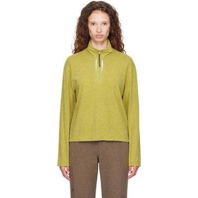 POST ARCHIVE FACTION (PAF) POST ARCHIVE FACTION (PAF) Green Cut Out Half Zip Fleece Sweatshirt