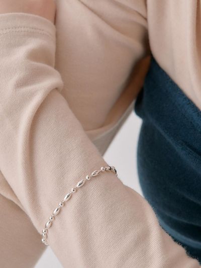 POSTLUDE Silver Ball combination Chain Bracelet_2 Colors