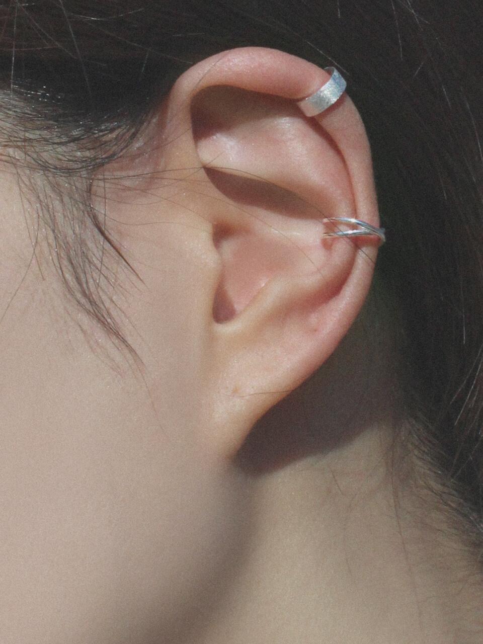 POSTLUDE Silver_Rough S Ear Cuffs