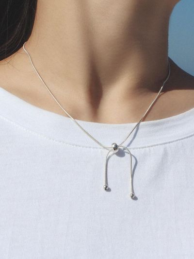 POSTLUDE Silver_SV Ball Slide Necklace