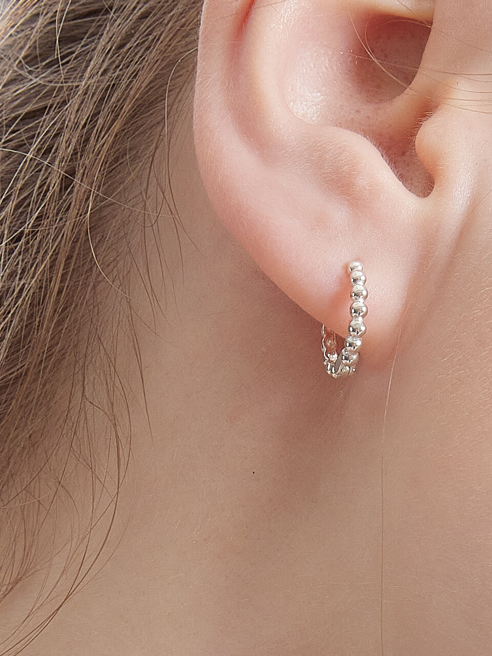 POSTLUDE Small Ball Hoop Earrings - 2 Colors