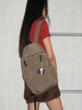 POTE HideSlot Classic Spacious Nylon Backpack [Mocha] (0002)