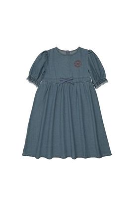 Pouf Pouf Denim 3/4 Sleeve Dress for Girl