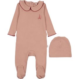 Pouf Pouf French Grandpa Footie for Baby Girl