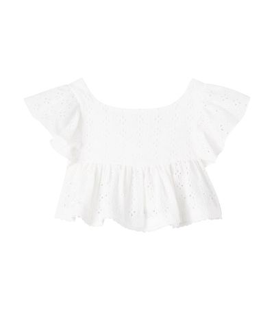 Poupette St Barth Kids Poupette St Barth Kids Cycas cotton lace top