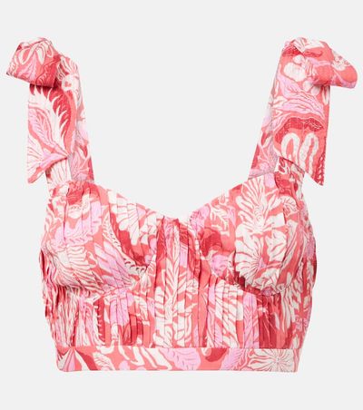Poupette St Barth Poupette St Barth Carla pleated printed crop top