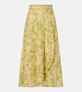 Poupette St Barth Poupette St Barth Eva floral cotton midi skirt