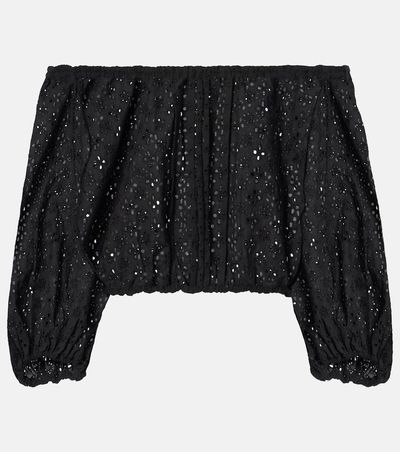 Poupette St Barth Poupette St Barth Off-shoulder cotton crop top