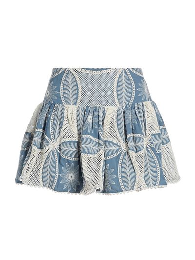 Poupette St Barth Women's Colleen Embellished Cotton Miniskirt