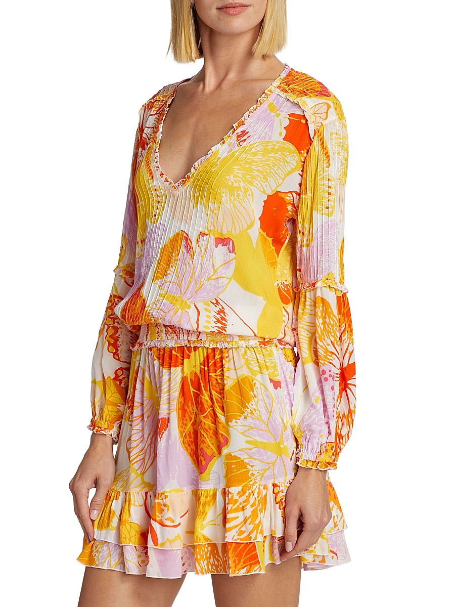 Poupette St Barth - Women's Ilona Floral Long-Sleeve Minidress