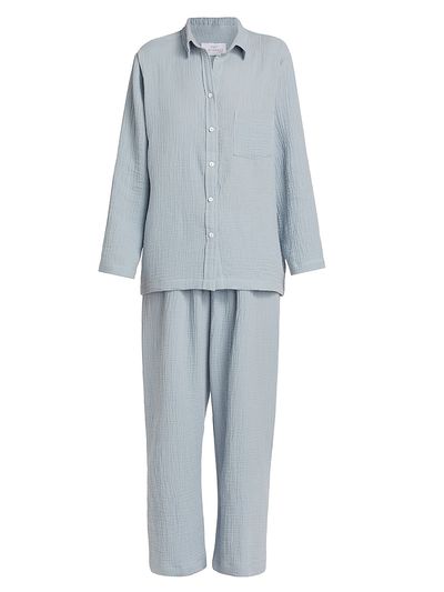 Pour Les Femmes Women's Angel Cotton Gauze Long 2-Piece Pajama Set
