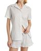 Pour Les Femmes Women's Karl Cotton Leaf-Print Frill Pajamas - 3