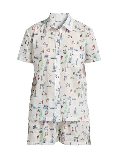 Pour Les Femmes Women's New York Cotton Short Pajama