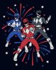 Power Rangers Power Rangers Girls' Classic Fireworks Trio Graphic Short Sleeve T-Shirt - 2
