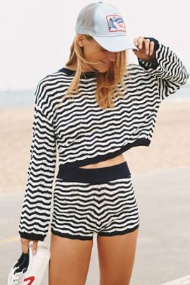 PQ Swim Luna Crochet Sweater Shorts