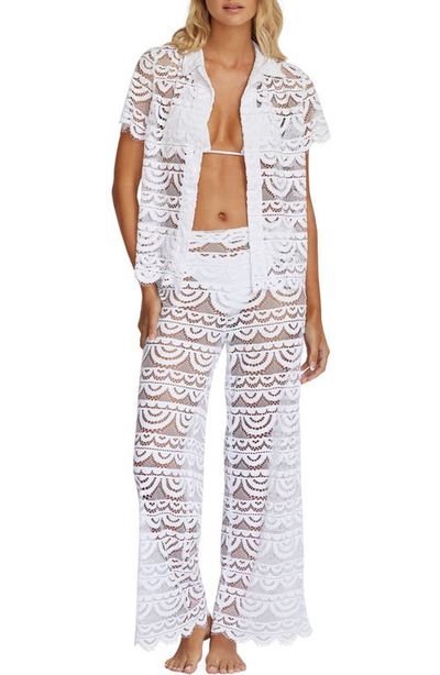 PQ SWIM PQ SWIM High Waist Sheer Lace Cover-Up Pants