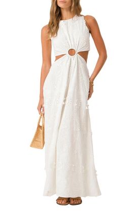 PQ SWIM PQ SWIM Tavi Eyelet Sleeveless Cover-Up Maxi Dress