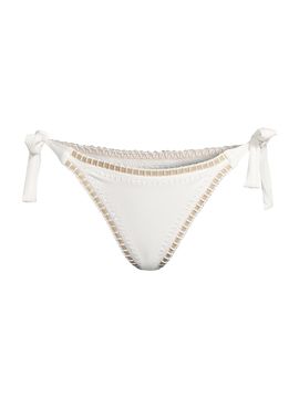 PQ Swim Women's Crochet-Trim Ribbed Bikini Bottom