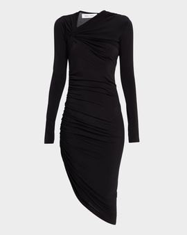 Prabal Gurung Asymmetric Twisted Shoulder Midi Dress